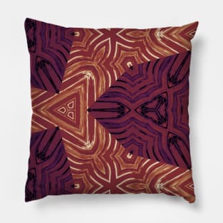 Orange Batik Boho Bohemian Abstract Pillow