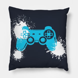 Gaming Controller Paint Splatters Color Splash Gift Pillow