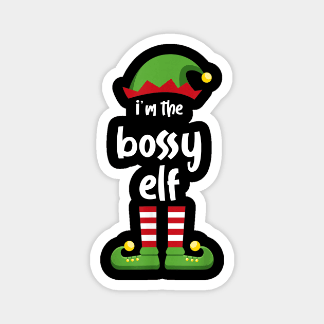 I'm The Bossy Elf Family Matching Christmas Pajama Gifts Magnet by SloanCainm9cmi