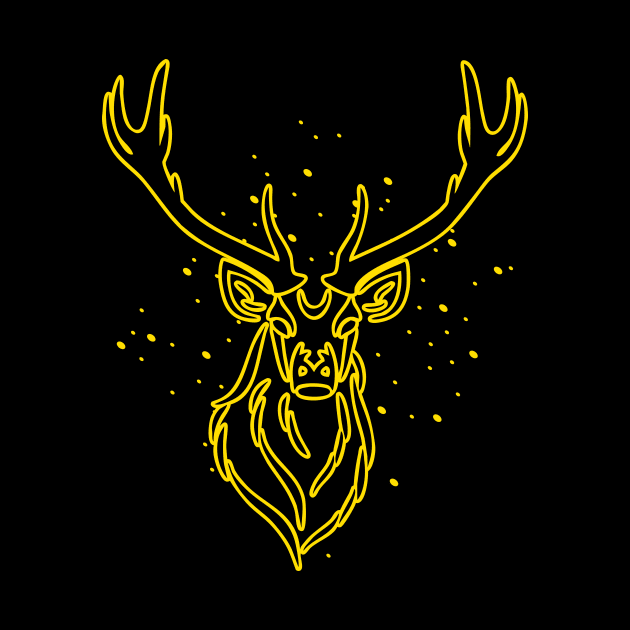 Yellow deer head by Dominic Becker