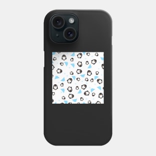 Blue, White, Black Penguin pattern Phone Case