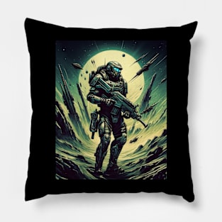 Helldivers style Sci fi soldier Pillow