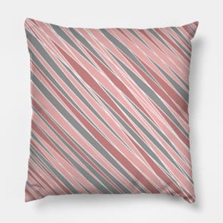 Striped-pattern, pink, grey, simple, minimal, minimalist, lined-pattern, stripe, modern, trendy, basic, digital, pattern, abstract, lines, line, line-art, jewel-color, Pillow