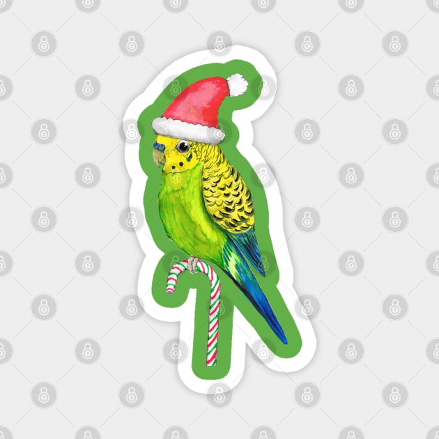 Budgie Christmas style Magnet by Bwiselizzy