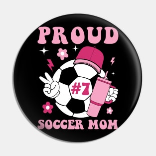 Proud Soccer Mom with any number gift for boy and girl Pin