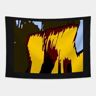 Yellow Brown Mountains Composition Tapestry