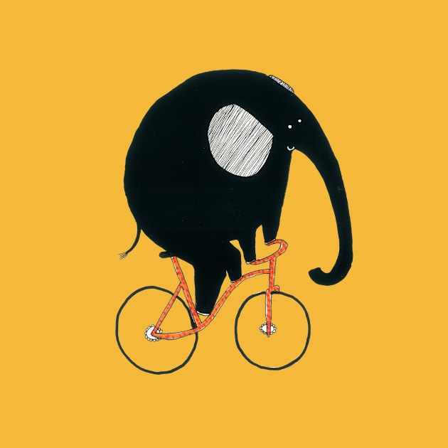 Elephant Riding A Bicycle by DoodlesAndStuff