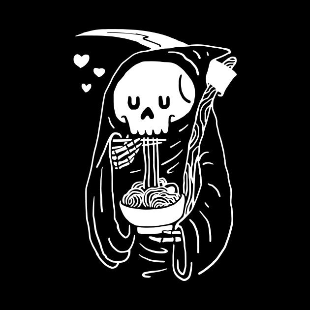 Cute grim reaper eating delicious Ramen noodles by BlindVibes