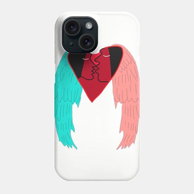 Kissing angel Phone Case by Sshirart