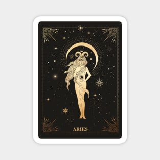 Aries zodiac Sign Golden Magnet