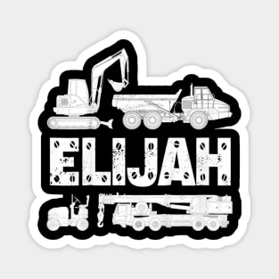 Kids Personalized Kids Name Construction Excavator Elijah Magnet