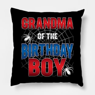 Grandma Of Birthday Boy Spider Birthday Party Pillow