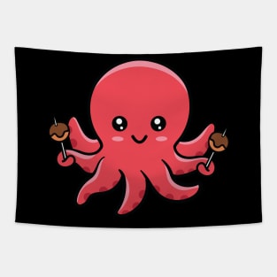 Cute Kawaii Takoyaki Octopus Tapestry