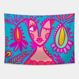 NEON GIRL Tapestry