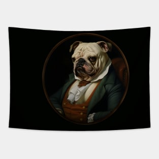 Victorian Noble Bulldog - Oil Painting Style Tapestry