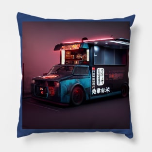 Cyberpunk Tokyo Ramen Food Truck Pillow