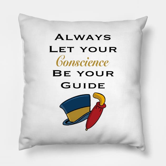 Always Let Your Concscience Be Your Guide Pillow by MagicalMouseDesign