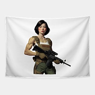 Tactical Girl Tapestry