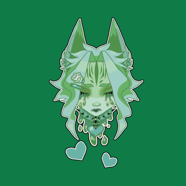 Drippy Green Neko by Grimslynne