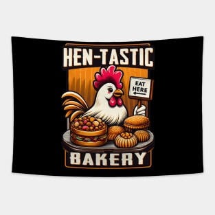 Hen - tastic Bakery chickens,  display package with assorted pastries Tapestry