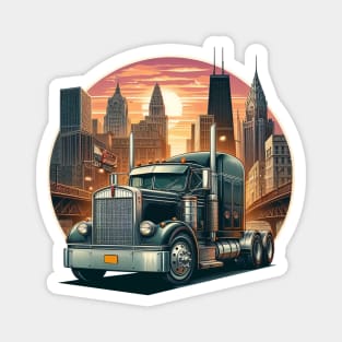 Semi Truck Lorry Big Rig 18 Wheeler Magnet