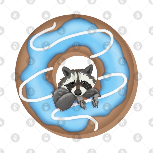 Cute raccoon and Yummy donut by KateQR