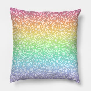 Doodles! On Rainbow! Pillow