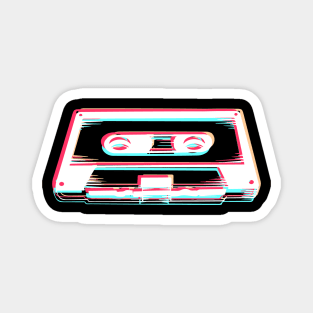 Old School Music Tape In Glitch Style Magnet