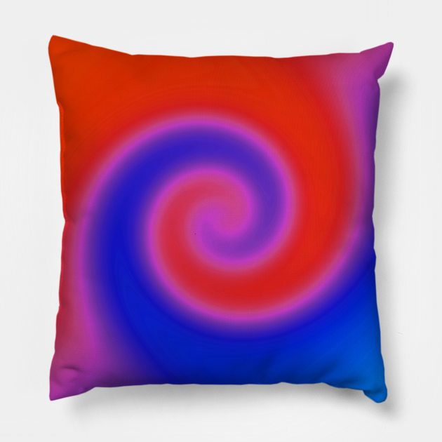 Swirl Red Blue Pillow by BlakCircleGirl