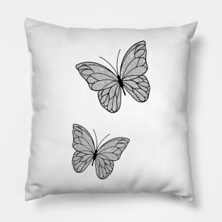 Silver Glitter Butterflies Pillow