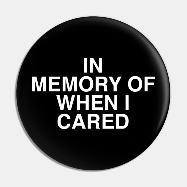 IN MEMORY OF WHEN I CARED Pin by TheCosmicTradingPost