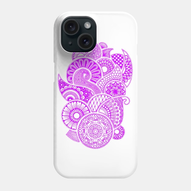 Abstract Mandala design (pink on white) Phone Case by calenbundalas