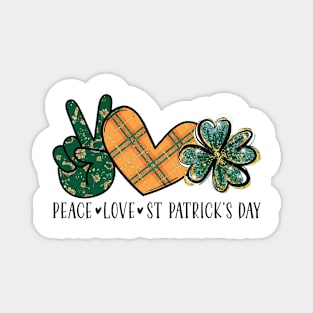 Peace Love St Patricks Day Magnet