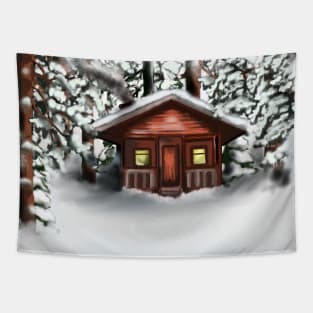 Cabin in the woods Tapestry
