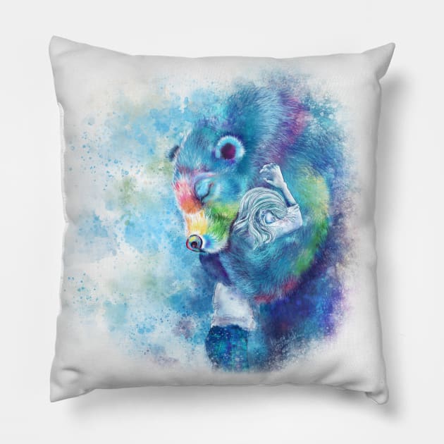 Sympathy Bear Hug Pillow by Jitterfly