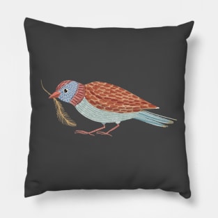 Bird with feather Pillow