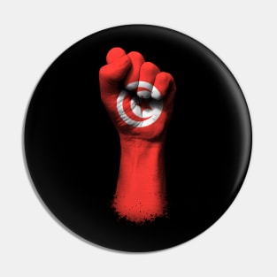 Flag of Tunisia on a Raised Clenched Fist Pin