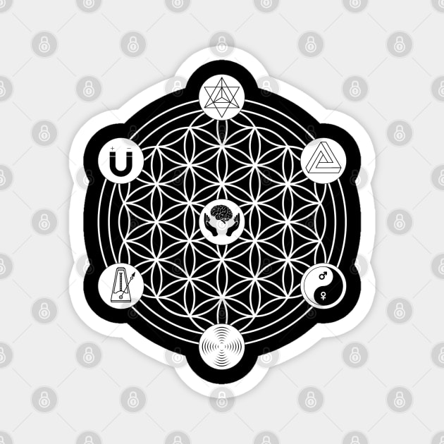 Seven Hermetic Principles of the Kybalion Flower of Life Magnet by AltrusianGrace