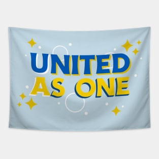 United as One- Blue And Yellow Tapestry