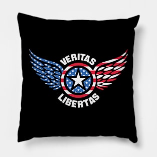 Patriotic Stars and Wings Design - USA - American Flag Pillow