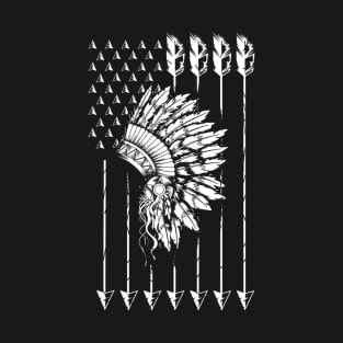 Cool Native American Arrow And Teepee Flag Art Funny Gift T-Shirt