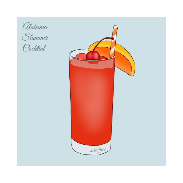 Alabama Slammer Cocktail Summer Drink by ArtRaft Pro