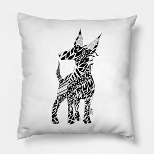 xolo dog ecopop in mexican totonac patterns in underworld art Pillow