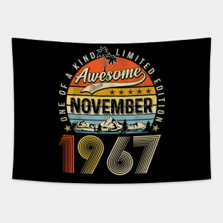 Awesome Since November 1967 Vintage 56th Birthday Tapestry