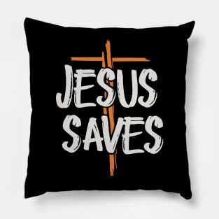 Jesus Saves Cross Design - Salvation and Redemption Symbol Pillow