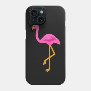 Pink Flamingo with Gold Crown | Felt Look | Cherie's Art(c)2020 Phone Case