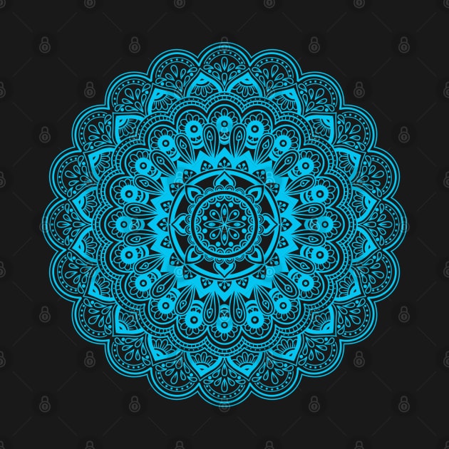 Blue mandala drawing by BaliChili