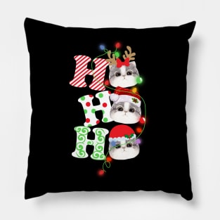 Ho Ho Ho Funny Christmas For Cat Lovers Pillow