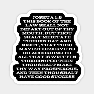 Joshua 1:8 King James Version Bible Verse Typography Magnet