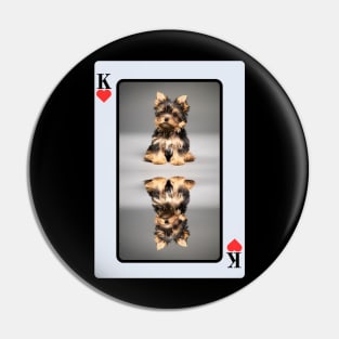 Yorkie King Of Hearts Pin